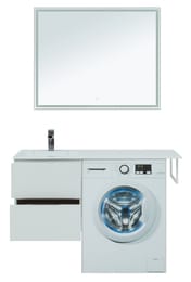 Тумба с раковиной Aquanet Алвита 120 L (1200х526х480) левая, подвесная, 2 ящика, белая 243773