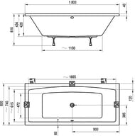 Ванна акриловая RAVAK FORMY 02 180x80 белая