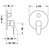 ��������� Duravit B.1 ��� ���� ������������ ������������� � ��������������, ���� B14210012010