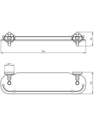 Migliore Mirella Полка c галереей 50 см стекло, хром 17247 (ML.MRL-M050.CR)