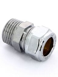 Соединитель Tiemme для медной трубы, 15х1/2"Н обжим, хром 1130036 (1100C001504CZ)