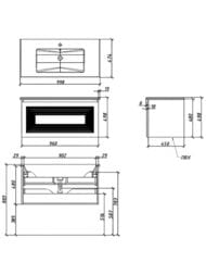����� ��� �������� Caprigo MODO-Quarta 100 960�498�450 ���������, 2 �����, ���� ����� 35715-SF-027