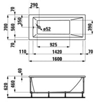����� LAUFEN PRO 2.3395.1.000.000.1 (1600�700�620) �������������