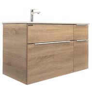 Тумба COMFORTY Варна-90 (910х560х465) подвесная, с раковиной, дуб сонома 00-00009919