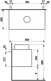 ����� ��� �������� Laufen BOUTIQUE 4.0901.3.150.250.1 (900�500�430) 1 ����, ������� ���