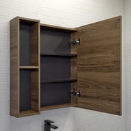Зеркало-шкаф COMFORTY Соло-70 (680х800х145) подвесной, дуб темно-коричневый 00-00011589