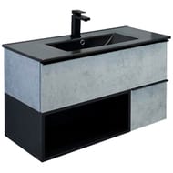 Тумба COMFORTY Франкфурт-90 (910х560х465) подвесная, с раковиной, бетон светлый 00-00006503