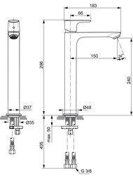 Смеситель для умывальника Ideal Standard Connect Air A7027A5 высокий, однозахватный, Magnetic Grey