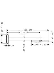 ������� ��� Axor ShowerSolutions 10925 (240�240) ��� ���������� �������, 1jet, ���������, ����