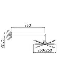 Верхний душ CEZARES CZR-B-TDD-25-BIO круглый 250 мм, с кронштейном, белый матовый