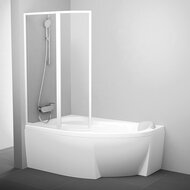 Шторка на ванну RAVAK VSK2 ROSA 140 L (885-905х1500) левая, профиль белый, стекло Transparent