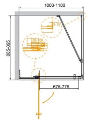 ������� ������ CEZARES SLIDER (900�1000-1100�1950) ������ ����������/������� ��������� ����� SLIDER-AH-1-90-100/110-C-GM