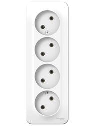 Розетка Systeme Electric BLANCA наружная 4-я без заземления изол.пл., 16А 250В, белый BLNRA000411