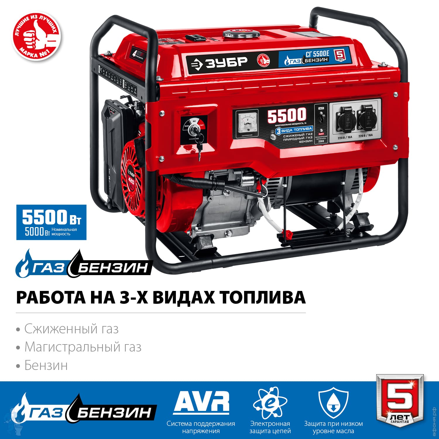 Генератор зубр 5500