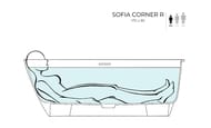 Ванна пристенная Salini Sofia Corner R 102524M 1700х850х590 угловая, правая S-stone белый мат