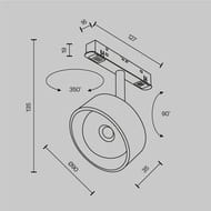 �������� ���������� Maytoni Lens (����) TR217-4-15WTW-DS-B Exility 2700-6500K 15�� 70� Dim Smart, IP20, ������