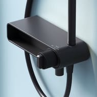 Душевая система AM.PM X-Joy F0785A722 со смесителем-полкой, верхний/ручной душ, черный — изображение 5
