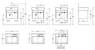 Тумба под раковину KERAMA MARAZZI TECNOLOGICA Logica подвесная с ящиками, 564х460х403, песчаный LOG.60.2\SAN