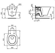 ������ ��������� Ideal Standard CONNECT AIR AQUABLADE 360�540�350 ������ ���� , ���.������ E0054V3