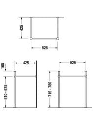 Металлическая консоль для умывальника 60 см DURAVIT VERO хром 0030631000