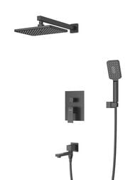 Душевая система CEZARES SLIDER-VDSET-NOP с изливом,верхний и ручной душ,черный матовый