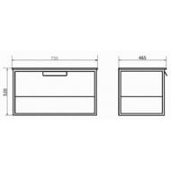 Тумба COMFORTY Бонн-75 (755х520х465) подвесная, с раковиной, дуб темный 00-00006487