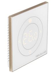 Терморегулятор ТЕПЛОЛЮКС Solus Zen Wi-Fi, программируемый, сенсорный, белый/золото 100000379300