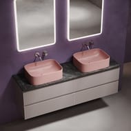Столешница для ванной комнаты SANCOS Black Sky 1600х460, керамогранит, без отв. под смеситель, TT160A1