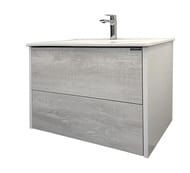 Тумба COMFORTY Женева-75 (770х555х470) подвесная, с раковиной, дуб белый 00004137097