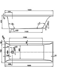 ����� ��������� VAGNERPLAST VERONELA 160 (1600�700�450) �������������, ����� VPBA167VEA2X-04