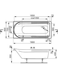 ����� ��������� VAGNERPLAST HERA 180 (1800�800�430) �������������, ����� VPBA180HER2X-04