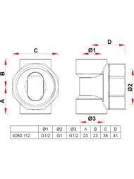 ������� FAR 1"��1/2"��1/2"� ��� �����������, �������������, FK 4060 112