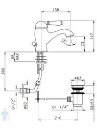 Смеситель для раковины Nicolazzi El Capitan 3402CR75 хром