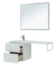 Тумба с раковиной Aquanet Алвита 120 L (1200х526х480) левая, подвесная, 2 ящика, белая 243773