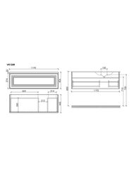 Тумба под раковину Sancos Very VR120RSM 1195х445х406 подвесная, правая, 1 ящик, цвет: Doha soft