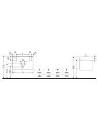 Тумба под раковину Duravit XSquare 684х397х460 подвесная, 1 ящик, белый глянец XS409402222