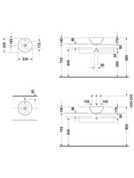 Раковина DURAVIT STARCK 1 330х170 без площадки под смеситель, перелив, крепление 0408330000