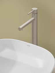 Смеситель Vitra Origin для умывальника высокий, никель шлифованный A4255834