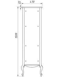 Шкаф-пенал Caprigo Бурже bianco antico 470х1599х420 левый 37250L-011