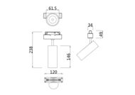 �������� ���������� Maytoni Focus LED (����� ���) TR019-2-15W4K-MG  S35   4000K  18��, IP20, ������