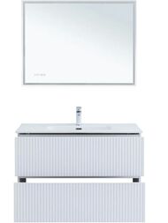 Тумба для раковины Aquanet Джейн 100 (1000х455х637) подвесная, 2 ящика, цвет: белый матовый 335426
