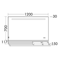 Зеркало Burgbad Fiumo 1200х700х30 LED, USB, сенсор, обогрев, рейлинг, панель белая мат. SFXP120FOT2
