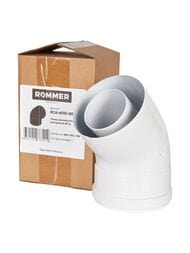 Отвод промежуточный раструбный Rommer 45° 60/100, RCA-6010-000045