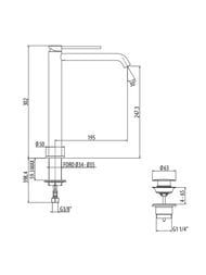 Смеситель GATTONI Circle Two 9150/91BO для биде, с донным клапаном, белый матовый — изображение 2