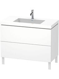 Тумба с умывальником Duravit L-Cube 1000х698х480 2 ящика, 1 отв. под смес., белый матовый LC6938O181 — миниатюра 1
