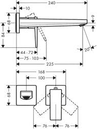 Смеситель Hansgrohe Metropol 32526990  для умывальника, однорычажный, внешняя часть, полиров золото