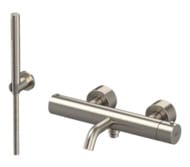Смеситель термостатический для ванны Remer X Style INOX SSXT02, ручной душ, нержавеющая сталь матовая