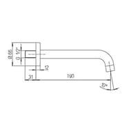 Излив Paini Cox для ванны, 190 мм, настенный, матовое золото 78PJ207CAN19