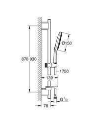 ������� �������� Grohe RainShower SmartActive 150 ��, ������ 900 ��, 3 ������, ���� 26594000