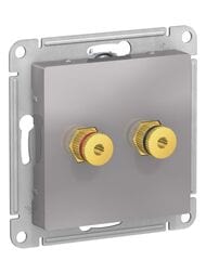 Аудиорозетка Systeme Electric ATLASDESIGN двухместная алюминий ATN000387